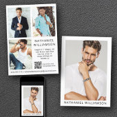 Model Actor QR Code 4 Foto Pro Comp Card Einladung