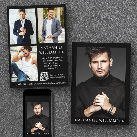 Model Actor QR Code 4 Fotos Pro Comp Karte