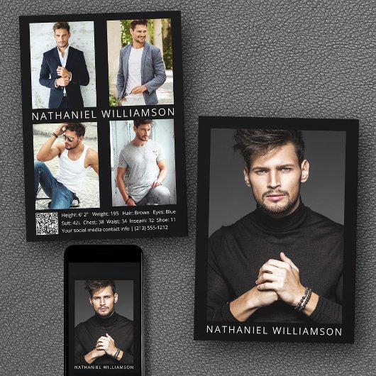 Model Actor QR Code 5 Fotos Pro Comp Karte