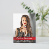 Model Actor Singer Songwriter Foto Comp Zed Card Postkarte (Stehend Vorderseite)