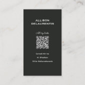 Model and Talent Business Card | QR Code Visitenkarte (Rückseite)