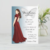 Model Butterfly Elegant Fashion Show Einladung (Stehend Vorderseite)
