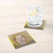 Model Girl Rechteckiger Pappuntersetzer (Vor Ort)