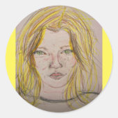 Model Girl Runder Aufkleber (Vorderseite)