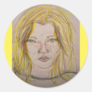 Model Girl Runder Aufkleber