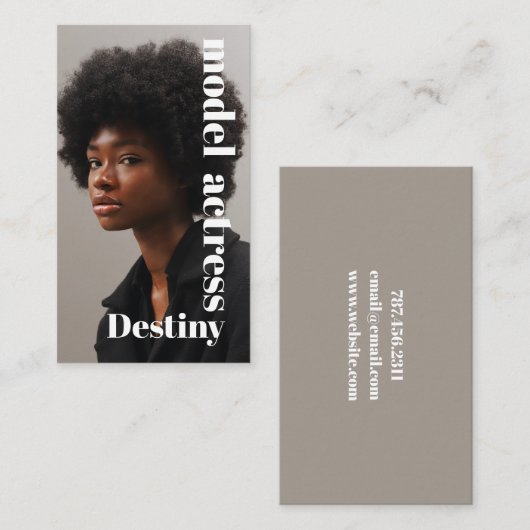 Model Headshot Fotograf Business Card Visitenkarte (Vorne/Hinten)