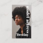 Model Headshot Fotograf Business Card Visitenkarte (Vorderseite)