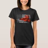 Model Railroad Railway Locomotive Train US Flag Ra T-Shirt (Vorderseite)