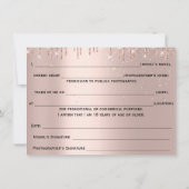 Model Release Form Makeup Artist Rose Einladung (Rückseite)