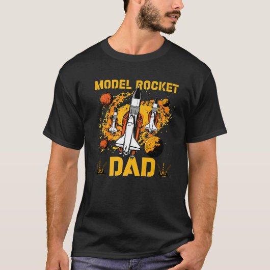 Model Rocket Vater T-Shirt (Vorderseite)