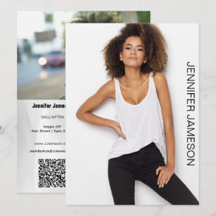 Model Sedcard   3 Fotos und QR-Code Einladung