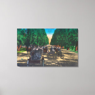 Model-T-Fords auf der Kearney AvenueFresno, CA Leinwanddruck