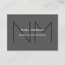 Modèle de carte d'affaires moderne avec monogramme