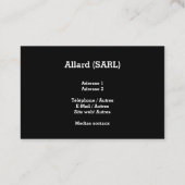 Modèle de carte de visite moderne à initiales noir visitenkarte (Rückseite)