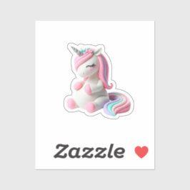 Modeling clay Unicorn Colorful Aufkleber