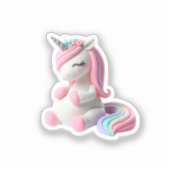 Modeling clay Unicorn Colorful Aufkleber (Vorderseite)