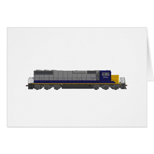 Modell 3D: Zug-Motor: Eisenbahn: (Vorderseite (Horizontal))