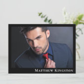 Modell 6 Foto Zed Card Vorlage Schwarz (Stehend Vorderseite)