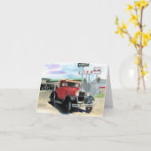 Modell A Antique Car Notecard Karte (Gelbe Blume)