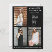 Modell Actor 3 Foto Comp Card 12x18 Blank Einladung (Vorderseite)