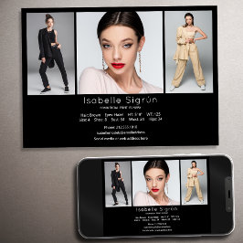 Modell Actor 3 Foto Comp Card Vorlage 12x18 Schwar