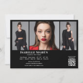 Modell Actor 3 Foto Comp Card Vorlage 12x18 Schwar (Vorderseite)