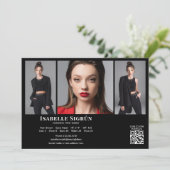 Modell Actor 3 Foto Comp Card Vorlage 12x18 Schwar (Stehend Vorderseite)