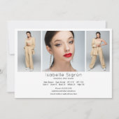 Modell Actor 3 Foto Comp Card Vorlage 12x18 weiß (Vorderseite)