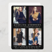 Modell Actor 4 Foto Comp Card Blk R (Vorne/Hinten)