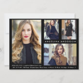 Modell Actor 4 Foto Comp Card - Schwarze Vordersei (Vorderseite)