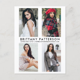 Modell Actor 4 Foto Comp Card Weiße Postkarte