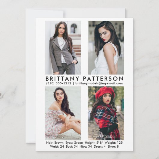 Modell Actor 4 Foto Pro Comp Karte weiß (Vorderseite)