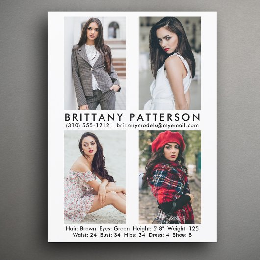 Modell Actor 4 Foto Pro Comp Karte weiß