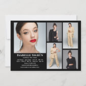 Modell Actor 5 Foto Comp Card Vorlage 12x18 Schwar (Vorderseite)