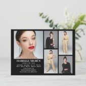 Modell Actor 5 Foto Comp Card Vorlage 12x18 Schwar (Stehend Vorderseite)