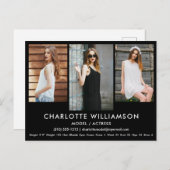 Modell Actor Comp Card 3 Foto Postkarte Blank (Vorne/Hinten)