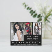 Modell Actor Comp Card 3 Foto Postkarte Blank (Stehend Vorderseite)