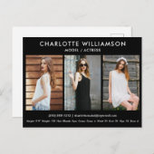 Modell Actor Comp Card 3 Foto Postkarte Schwarz (Vorne/Hinten)