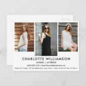 Modell Actor Comp Card 3 Foto Postkarte Was (Vorne/Hinten)