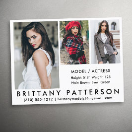 Modell Actor Comp Card 3 Foto Postkarte Was