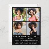 Modell Actor Comp Card 4 Square Foto Postkarte (Vorne/Hinten)