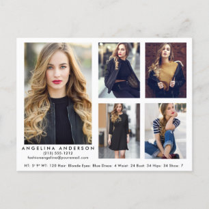 Modell Actor Comp Card 5 Foto Postkarte W