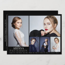 Modell Actor Comp Card 6 Foto 5.12x18.5 Einladung