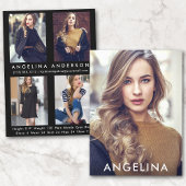 Modell Actor Comp Card Blk W- 4 Foto Zurück