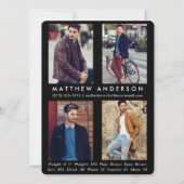 Modell Actor Comp Card Schwarz - 4 Foto Rückseite  (Rückseite)