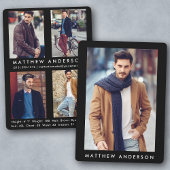 Modell Actor Comp Card Schwarz - 4 Foto Rückseite