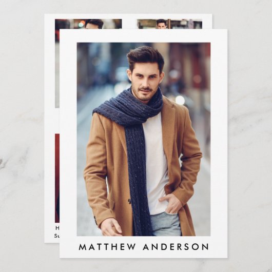 Modell Actor Comp Card Weiß - 4 Foto hinten (Vorne/Hinten)