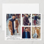 Modell Actor Comp Card Weiß - 5 Fotos (Vorne/Hinten)