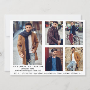 Modell Actor Comp Card Weiß - 5 Fotos