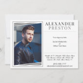 Modell Actor Comp Card Zed Card 2 Foto 12x18 Einladung (Rückseite)